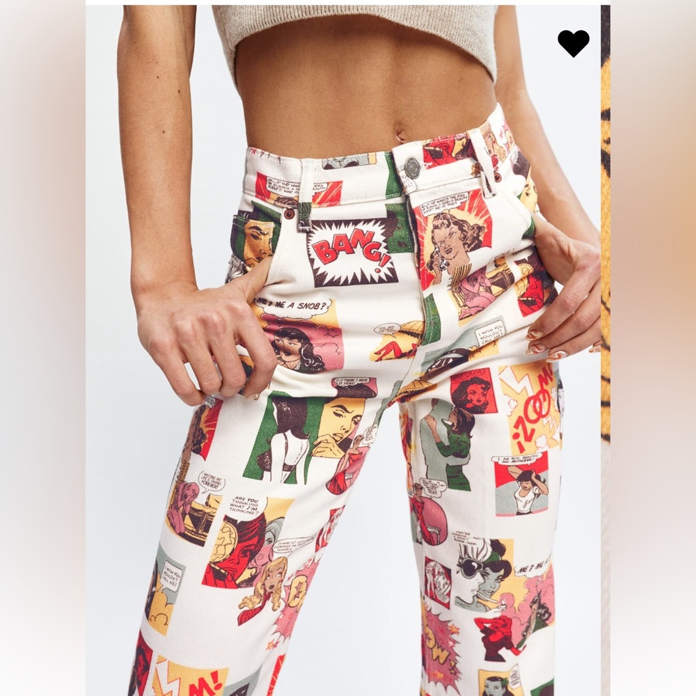 Comic High Rise Straight Long Jeans